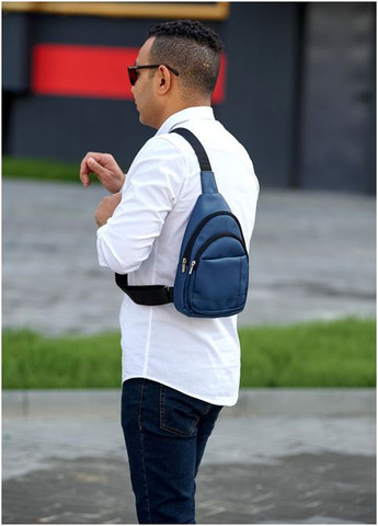 Мужская сумка через плечо слинг Brooklyn 0SH темно-синий (R-83111016m-VS) Sambag (302450122)