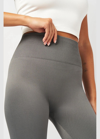 Серые демисезонные леггинсы в рубчик с пуш-ап Giulia