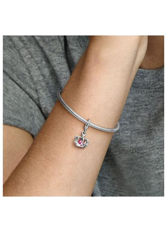 Серебряный шарм для браслета Пандора "Королевская корона с розовым камнем" 790231C01 Kabluchka (355344549)