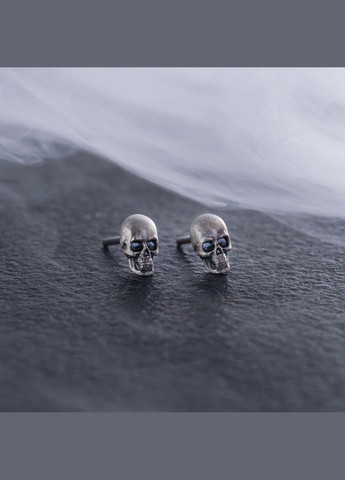 Серьги - пусеты Череп в серебре 123301 Oniks (264025107)