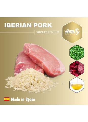 Сухой корм для собак Super Premium Iberian Pork сухой корм для взрослых собак с иберийской свининой 14 кг (8436538949566) AMITY (365756326)