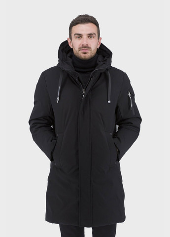 Чорна зимня чоловічий зимовий пуховик спортивний без хутра з качиним пухом (, ), 30439 Snow Image