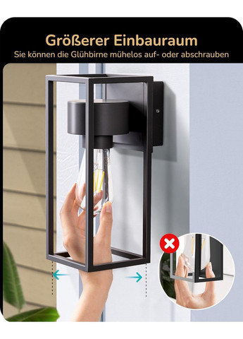 Уличный светильник E27 с пластиковым плафоном 27х14х11 см черный Edishine Amazon (370878162)