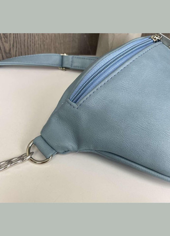 Жіноча бананка сумка на груди з ланцюжком, міні сумочка екокожа блакитна (sku_991) No Brand (330576863)