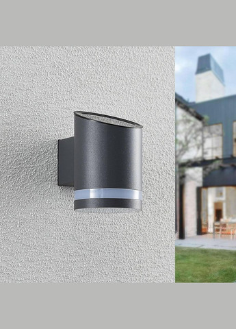 Сонячна настінна лампа з нержавіючої сталі, 1 джерело світла, від Lindby (темно ) No Brand (317461085)