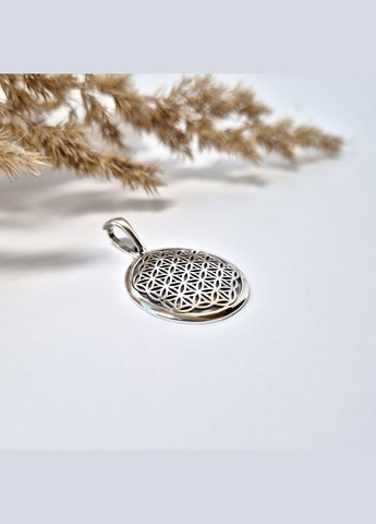 Срібна підвіска оберіг амулет Квітка Життя Срібло 925 проби Родоване 93647 4.30г No Brand (308369764)