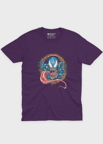 Фиолетовая демисезонная футболка для девочки с принтом супервора - веном (ts001-1-dby-006-013-007-g) Modno
