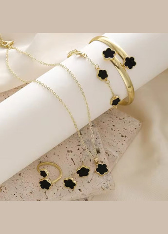 Набор украшений, цепочка, браслеты, серьги и кольцо под золото. Бижутерия. No Brand (304289243)