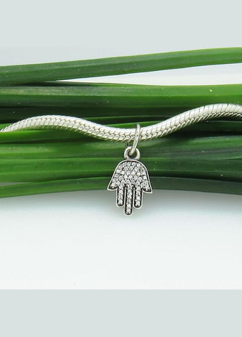 Серебряный шарм "Хамса" с фианитами No Brand (350667081)