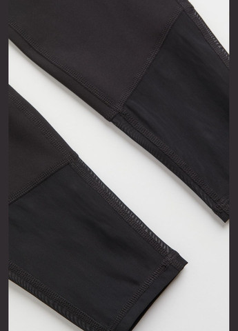 Черные демисезонные леггинсы спортивные H&M SPORT