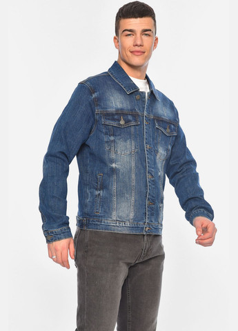 Синяя демисезонная джинсовка мужская синего цвета Let's Shop