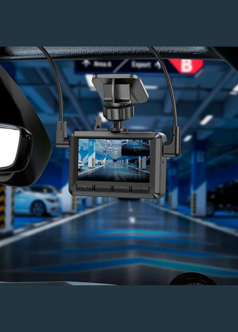Видеорегистратор DV3 Driving recorder with display(dualchannel) Black (6942007608183) Hoco (302801456)