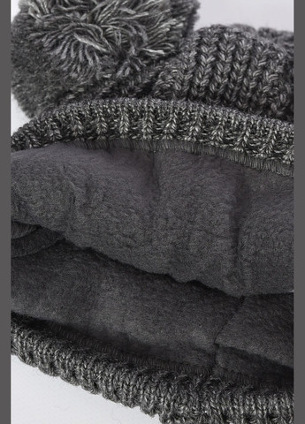 Шапка підліткова для дівчинки однотонна темно-сірого кольору Let's Shop (305741591)