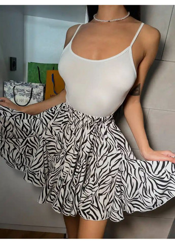 Міні спідниця з шортами та клинами чорна No Brand (362085381)