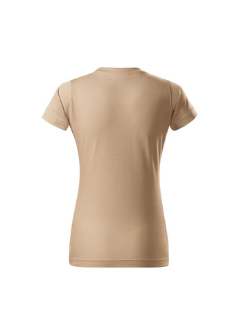 Бежева всесезон футболка жіноча бавовняна однотонна бежева 134-08 з коротким рукавом Malfini Basic
