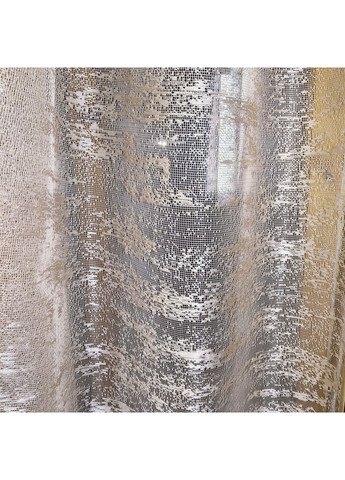 Фіранка готова коротка Камелія бежева мрамор ліва No Brand (372134103)