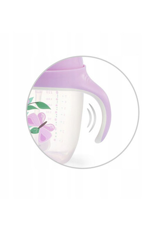 Поилка-непроливайка с отягощенной соломкой и герметичной крышкой Цветочки, 6+, 240 мл () BabyOno 1464/05 (369111552)