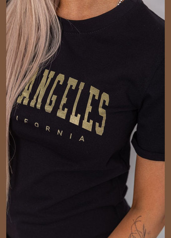 Футболка жіноча з принтом, колір чорний, Ager - (338017342)