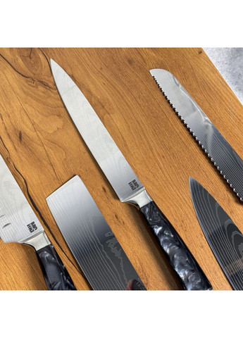 Набір кухонних ножів Kitchen 10в1 Black Magura (362044843)