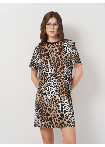 Бежевое кэжуал платье PrettyLittleThing леопардовый