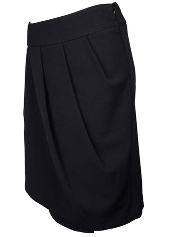 Черная офисная черная классическая юбка-тюльпан с запахом lw-119819 черный Lowett