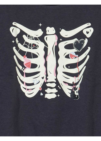 Kiabi свитшот флис,темно-серый с принтом, темно-серый