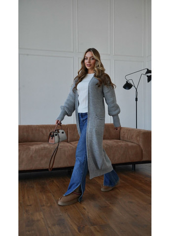 Светло-серый демисезонный кардиган Larionoff