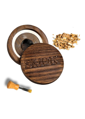 Набор для дымной ароматизации напитков с деревянной крышкой, щепой SMOK MASTER (1) No Brand (346055205)