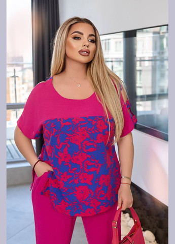 Женский костюм двойка с блузкой цвет апельсин New Trend (304991380)