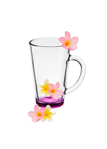 Чашка с фиолетовым дном прозрачная стеклянная 300 мл 71572 No Brand (277964762)