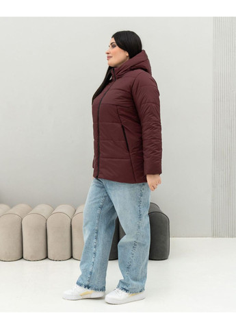 Бордова демісезонна жіноча демісезонна куртка великого розміру SK