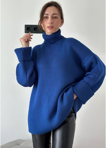 Синий демисезонный свитер оверсайз No Brand Оверсайз