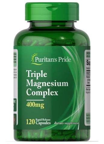 Puritan's Pride Triple Magnesium Complex 400 mg 120 Caps Puritans Pride (293246208)