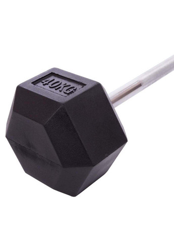 Штанга фіксована пряма гумова Rubber Hexagon Barbell TA-6230 40 кг FDSO (286043710)