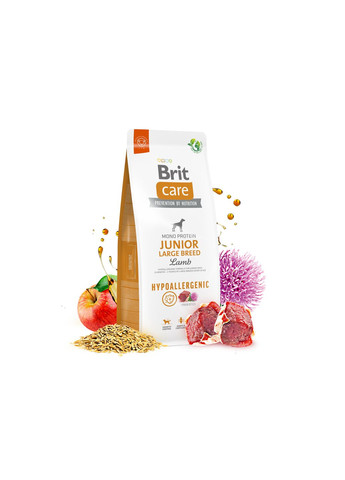 Корм для молодих собак великих порід Dog Hypoallergenic Junior Large Breed гіпоалергенний з ягнятком 1 кг (8595602559060) Brit Care (364786732)