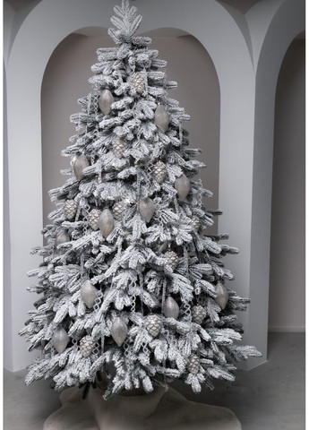 Ялинка штучна лита АНДОРА Засніжена 1.52 м з металевою підставкою на 30% пишніша, модель 2025 року Yalunka Tobi Андора (355803981)