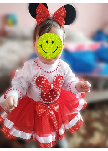 Белый праздничный комплект для девочки "микки" - юбочка, футболка и обруч юбочный No Brand