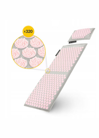 Коврик акупунктурный с подушкой Eco Mat XL Аппликатор Кузнецова Grey/Pink () 4FIZJO P-5907739313607 (275653939)