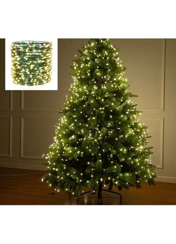 Светодиодная гирлянда Роса 200 метров, диоды теплого белого цвета на зеленой проволоке, 2000 LED, с пультом управления. Grand (364874130)