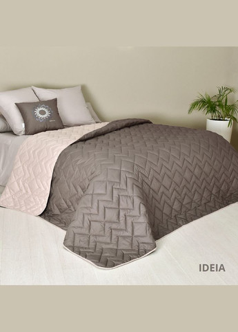Покрывало 220х240 см стеганое двухстороннее качественная стежка микрофибра шоколад беж на кровать, диван IDEIA (318493167)
