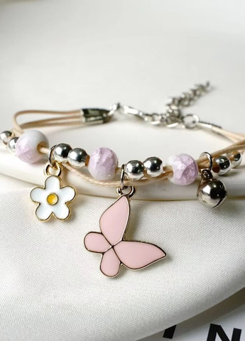 Браслет з намистинками та метеликом No Brand (368883436)