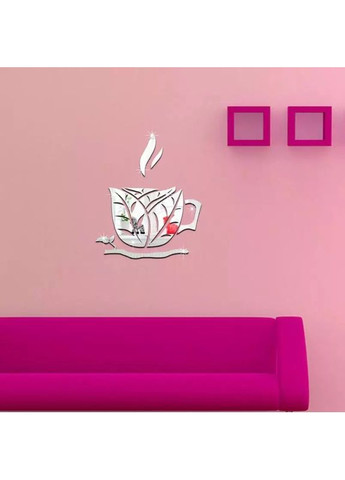 Дзеркальні акрилові наклейки Чашка чаю 18 х 20 см Б337 No Brand (365287986)