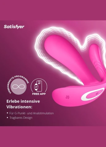 Двойной вибратор Top Secret+ с приложением, розовый Satisfyer (340455723)