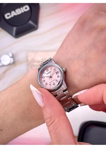 Женские наручные часы LTP-V002D-4B серебристо-розовые Casio (401294595)