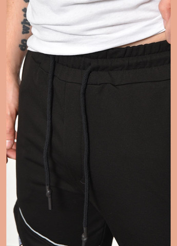 Спортивні штани чоловічі чорного кольору Let's Shop (293055890)