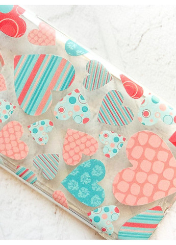 Чехол с утолщёнными углами на Xiaomi Redmi 14C / Poco C75 Разноцветные сердечка (принт 334) Creative (355394707)