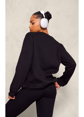 Чорний світшот на флісі PrettyLittleThing однотонний (305787038)