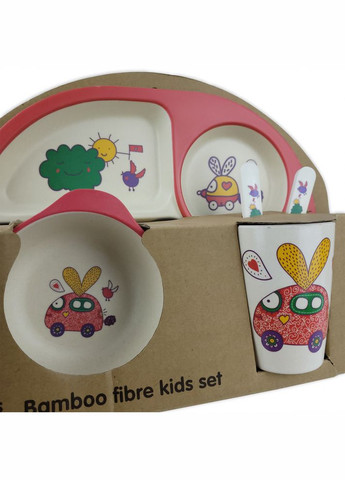 Набор детской посуды бамбук Машина 5 предметов 122 No Brand (272150448)