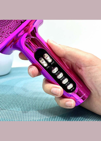 Мікрофон бездротової караоке bluetooth USB акумулятор TF слот 25см Фіолетовий (L20) No Brand (347645441)