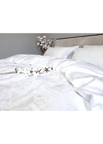 Постельное белье с резинкой TIARA WHITE, сатин Двухспальный размер, наволочки 70/70 No Brand (363191452)